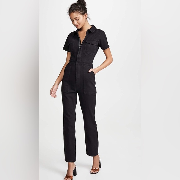 Good American Pants - Good American Fit For Success Black Denim Jumpsuit